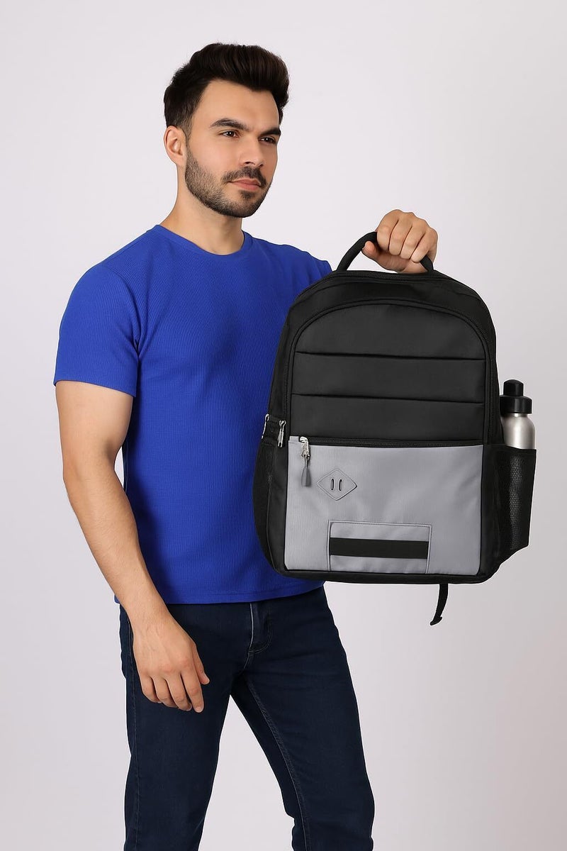 ABYQ Professional Laptop Backpack, Black and Grey for Men - Image 3